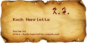 Koch Henrietta névjegykártya