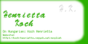 henrietta koch business card